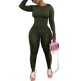 thumbnail image 1 of Two Piece Sets for Women Outfits Track Suits Long Sleeve Top Jogger Legging Pants Lounge Workout Sets for women Green S, 1 of 5