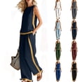 thumbnail image 1 of Two Piece Sets for Women Summer Fashion Lounge Matching Set 2026 Summer Travel Vacation Airport Outfits Clothing Navy L, 1 of 9