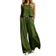 thumbnail image 1 of Two Piece Sets for Women Summer Outfits Round-Neck Sleeveless and Long Pants Casual 2PC Sets, 1 of 5