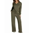 thumbnail image 1 of Two Piece Sets for Women V Neck Casual Matching Sets Loungewear Fall Clothes Travel Outfits Fashion  Green XL, 1 of 6