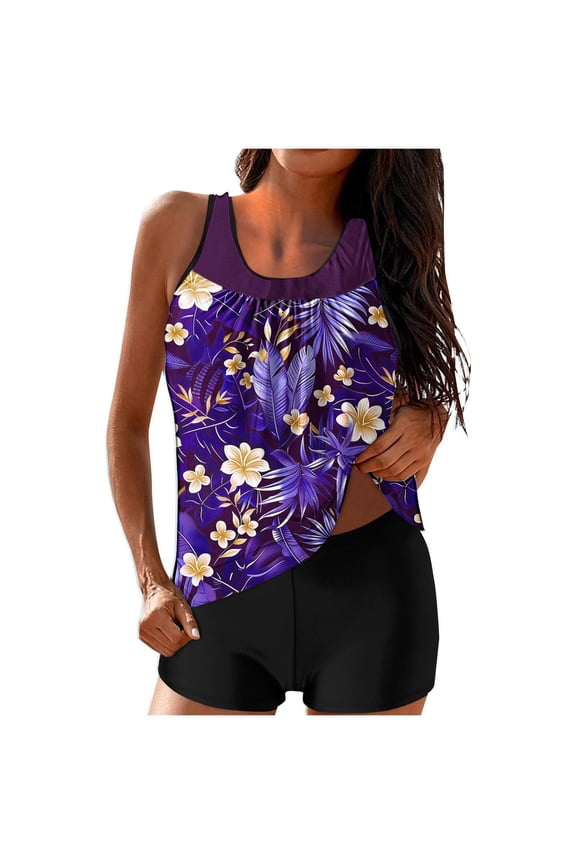 Two Piece Sets for Women Versatile Tankini Swimwear for Vacation Comfortable Active Water Sports Outfit Summer Beach and Pool Performance Suit