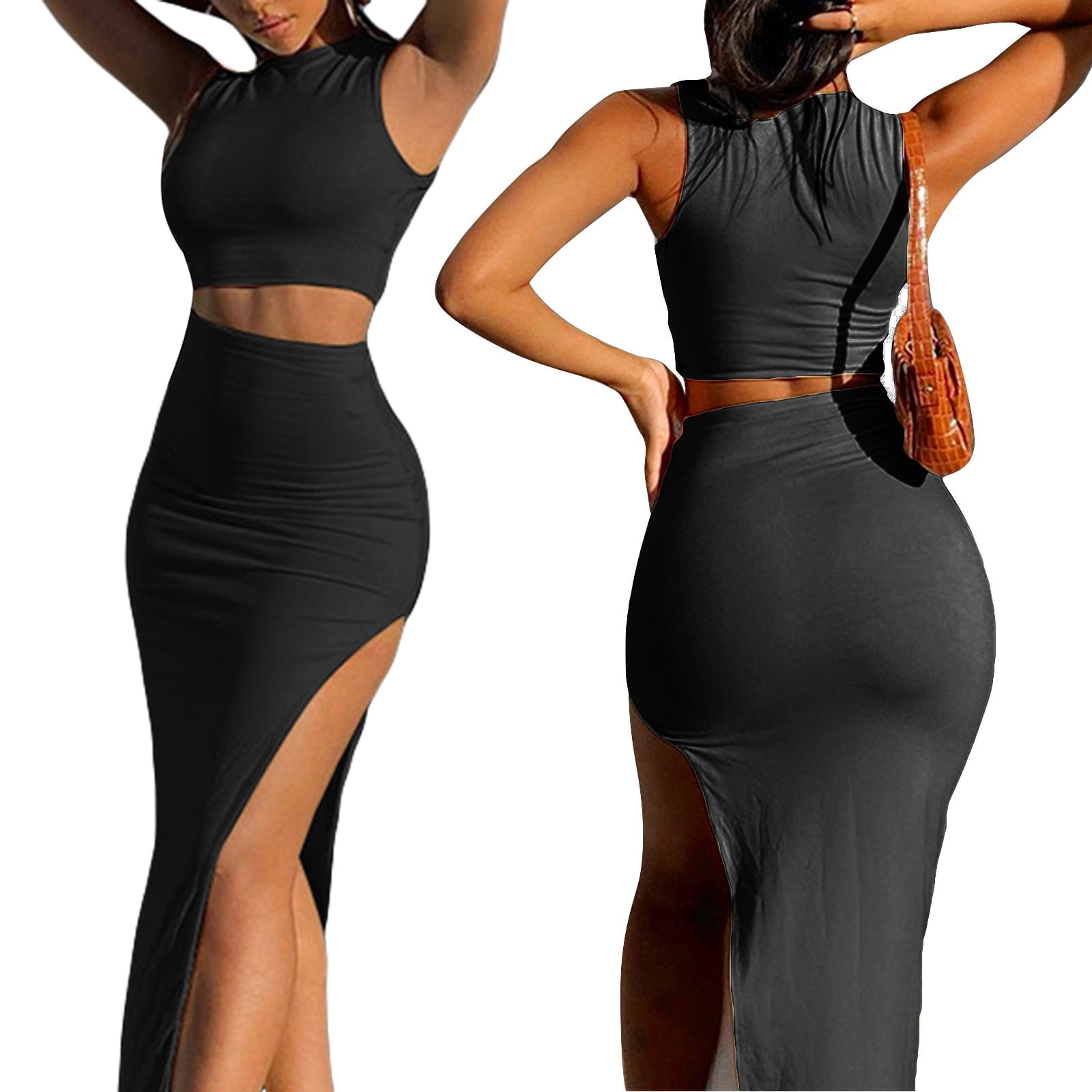 Latest Fashion Sexy Classy Two Piece Set Women Clothing Crop Top