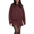 thumbnail image 1 of Two Piece Skirt Set for Women Crew Neck Long Sleeve Solid Sweater Tops Skirt Casual Suit Summer Outfits for Women 2025 XL, 1 of 7
