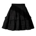 thumbnail image 1 of Two Piece Skirt Set for Women Elegant Solid Lace Preppy High Waist Layered Cake Skirt Womens Summer Outfits Black L, 1 of 7