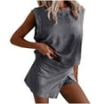 thumbnail image 1 of Two Piece Skirt Sets for Women Summer, Lined Split Skorts Sweatsuits Set, Sleeveless Top and Tennis Skorts, 1 of 5