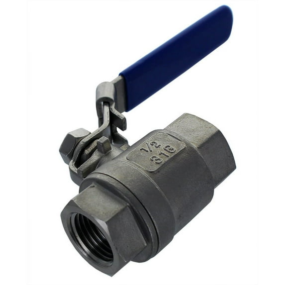 Two Piece Stainless Steel Ball Valve 1/2" NPT