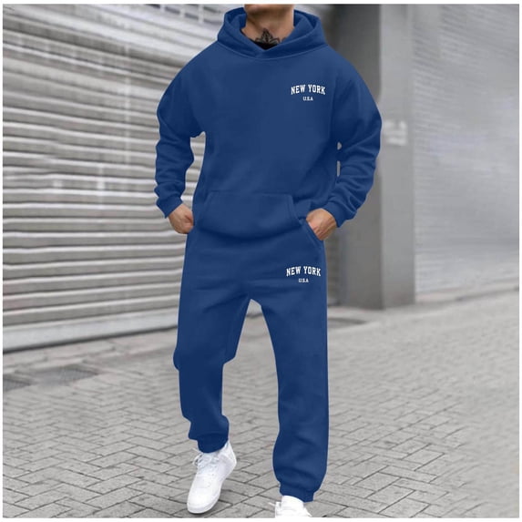 Two Piece Summer Casual Athletic Set for Men Short Sleeve T Shirt and Five Inch Shorts Weekend Travel Everyday Wear Outings Dark Blue S