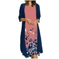 thumbnail image 1 of Two Piece Summer Outfits for Women Sexy Maxi Dresses Flowy Floral Print Sleeveles Sun Dress with Chiffon Cardigan, 1 of 6
