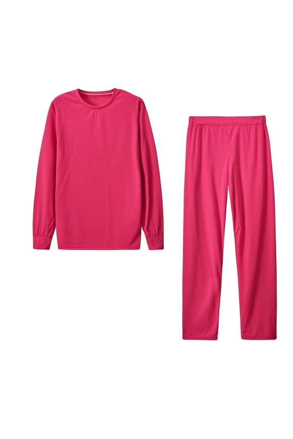 Two Piece Sweat Suits for Women Round Neck Long Sleeve Pullover Top and Long Pants Sports Set