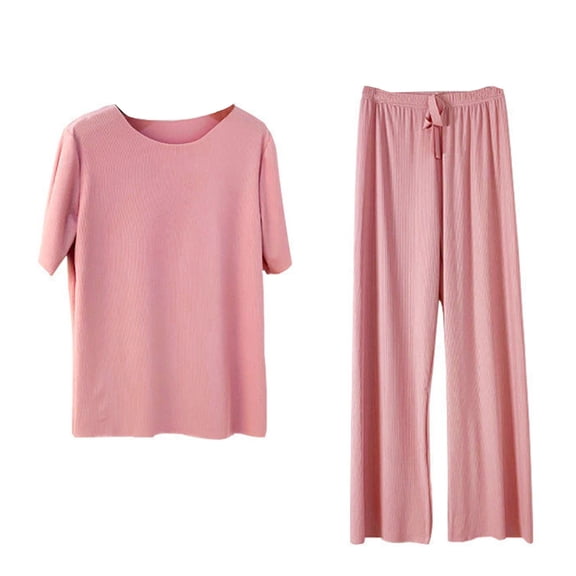 Two Piece Sweatsuits for Women Lounge Outfits Pajamas Set Short Sleeve Tops With Shorts Lounge Set Casual Soft Pajamas