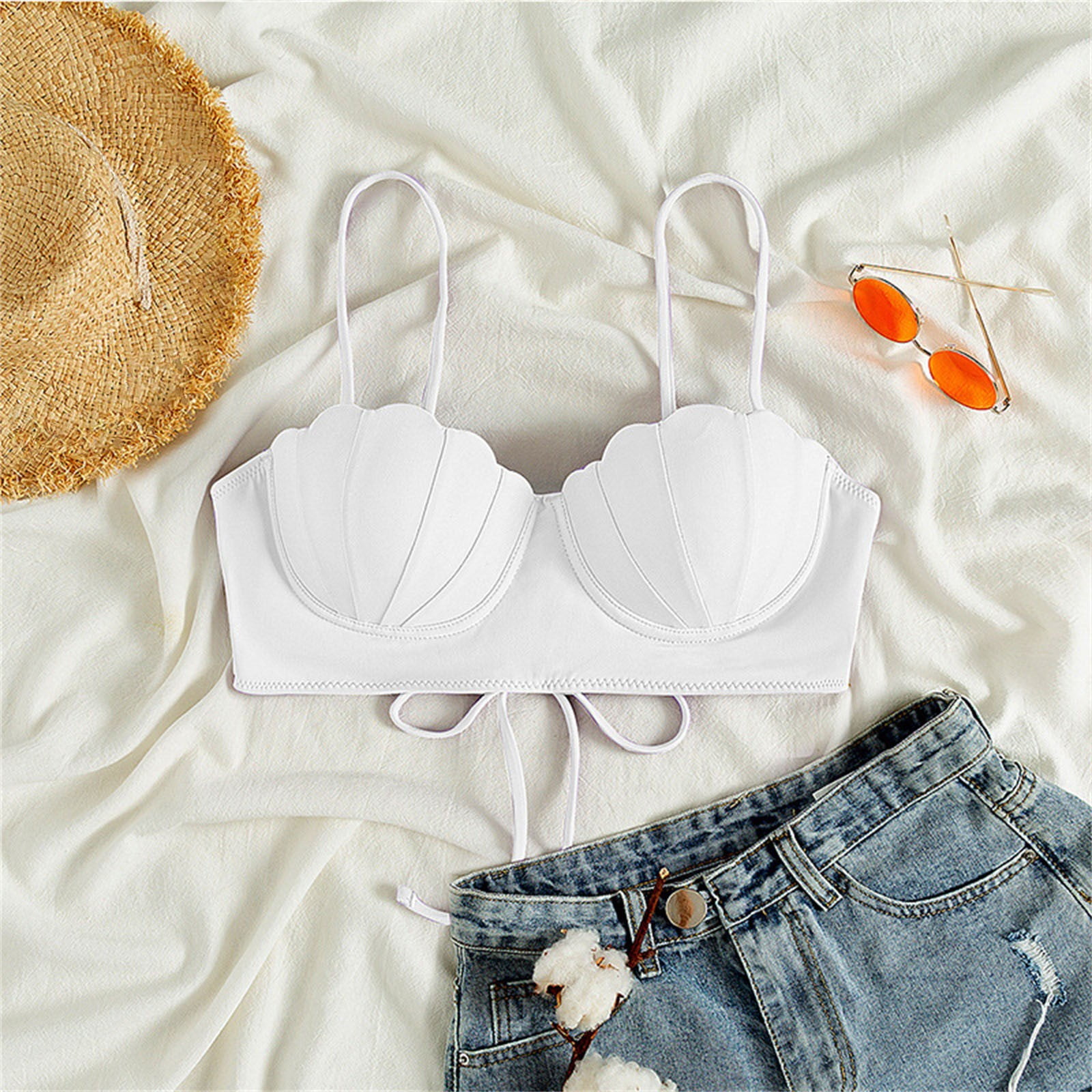 Crop top swim tops deals