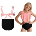thumbnail image 1 of Two Piece Swimsuit for Kids Girls Ruffled Swimsuit with Chest Pad Bathing Suits for Kids Girls 6-7 Years, 1 of 6