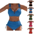 thumbnail image 1 of Two Piece Swimsuit for Women High Waisted Bikini Push Up Bathing Suit Tummy Control Swimwear Comfortable Beach Vacation Outfit, 1 of 8