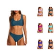 thumbnail image 1 of Two Piece Swimsuit for Women Neck Bikini Crop Top High Cut Womens Bathing Suits Sporty High Waisted Swimwear, 1 of 7