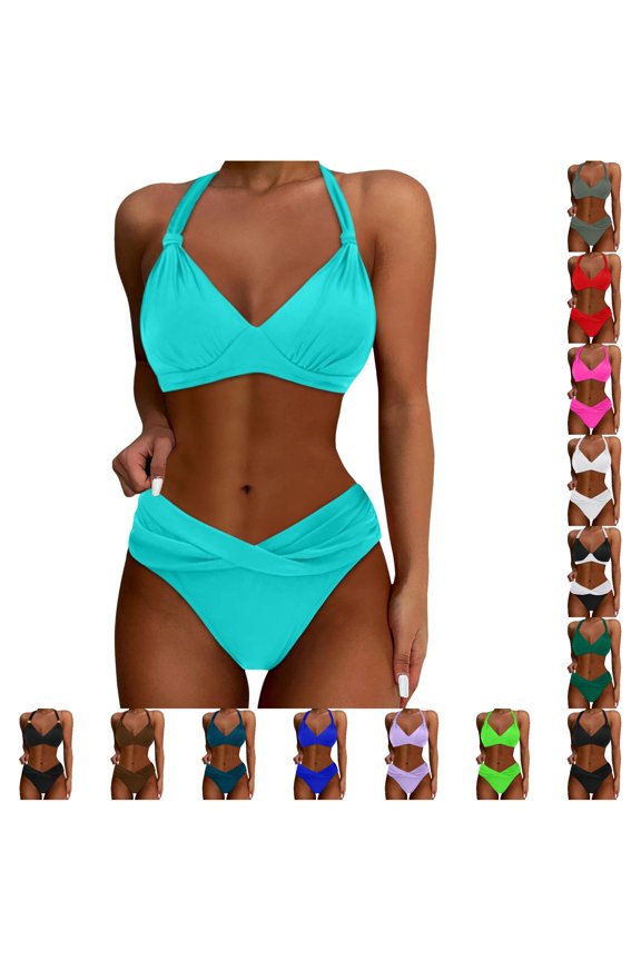 Two Piece Swimsuit for Women Push Up Top High Coverage Bottom Enhanced Support and Comfort Tankini Set