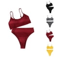 thumbnail image 1 of Two Piece Swimsuit for Women Solid Splicing Strap Womens Swimsuits Bathing Two-Piece Swimsuit, 1 of 5