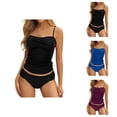 thumbnail image 1 of Two Piece Swimsuit for Women Solid Tankini Top Adjustable Tie Bikini Bottom High Waisted Swimwear Tummy Control Beach Vacation Outfit, 1 of 6
