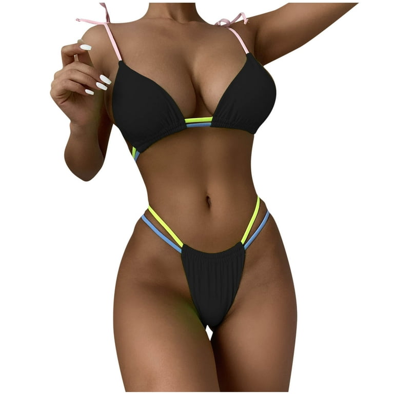 Two Piece Swimsuit with Thong Short , 2023 Sexy Bikini Sets, Trendy High  Waist Bathing Suit Swimwear
