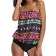 thumbnail image 1 of Two Piece Tankini Bathing Suits for Women Halter Bandeau Swim Top with Bottom Swimsuit, 1 of 6