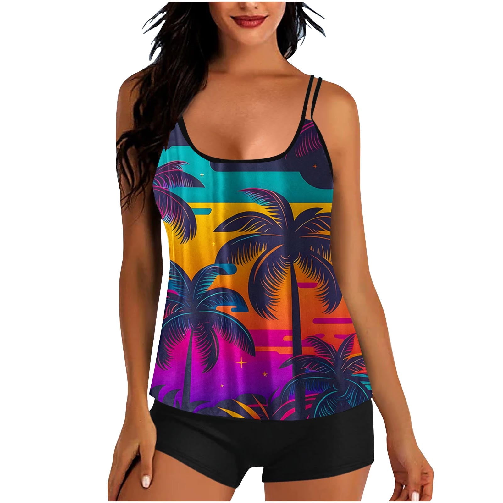 Two Piece Tankini Sets for Women High Waisted Swimsuits Swimwear ...