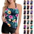 thumbnail image 1 of Two Piece Tankini Swimsuits for Women Tummy Control Halter Tankini with Shorts Cute Floral Graphic Hawaii Summer Beach Bathing Suits Casual Popular Swimsuit Sets Multicolor Swimsuits,Size S-2XL, 1 of 8