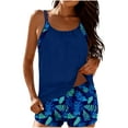 thumbnail image 1 of Two Piece Tankini Swimsuits for Women Modest Tummy Control Blouson Top with Side Pockets Swimwear, 1 of 6