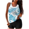 thumbnail image 1 of Two Piece Tankini Swimsuits for Women Retro Bathing Suits Athletic Modest Swimming Wear Sports Tank Tops with Boyshorts Light Blue M Clearance, 1 of 6