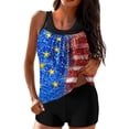 thumbnail image 1 of Two Piece Tankini Swimsuits for Women Tummy Control Padded Bra Modest Blouson Top with Shorts Swimwear, 1 of 5
