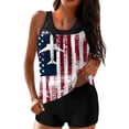 thumbnail image 1 of Two Piece Tankini Swimsuits for Women Tummy Control Padded Bra Modest Blouson Top with Shorts Swimwear, 1 of 5