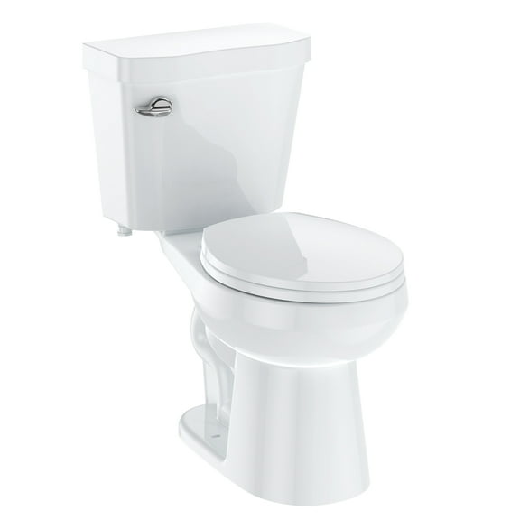 Two-Piece Toilet,Elongated 1.28 GPF Toilet Water-Saving,Siphon Flush,Ceramic Floor Mounted Toilet for Home Office