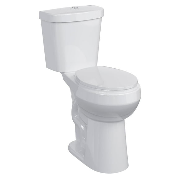 Two-Piece Toilets for Bathrooms, Comfort Chair Height Elongated Toilet with Soft Close Seat, Glossy Porcelain Toilet Two Piece, Comfort Bowl Height Toilet for Bathroom
