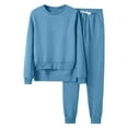 thumbnail image 1 of Two Piece Tracksuit Sets for Women New Women's Two Piece Lounge Sets Matching Long Sleeve Sweatshirt and Long Pants Sweatsuits Fall Trendy Outfits Blue XXL, 1 of 4