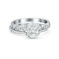 thumbnail image 1 of Two Piece Band Set Wedding Round Ring CZ 925 Sterling Silver Size 9, 1 of 7