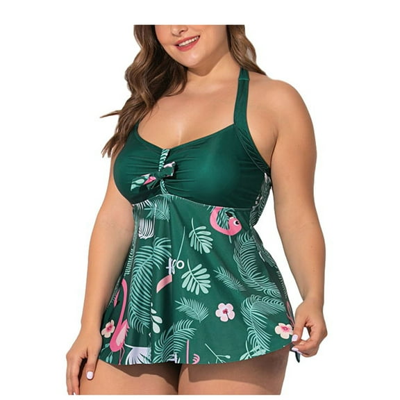 Two Piece Women Swimsuit Plus Size Bathing Suit Sexy Flamingo Bikini Set Comfort Beach Wear Swimwear Gift