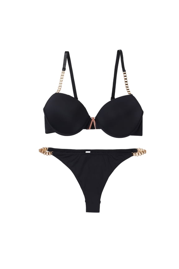 Two-Piece Women's Bikini Swimsuit Sexy Thong Spaghetti Strap Triangle Swimsuit Bathing Suit Sexy Bra for Women Metal Underwear Set Low Rise Panties T Pants Bra Set