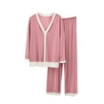 thumbnail image 1 of Two Piece Womens Pajama Sets Women's Pajama Set Long Sleeve Shirt Full-Length Bottom Pajama Sets Pant Set Sleepwear Discount Deals, 1 of 1