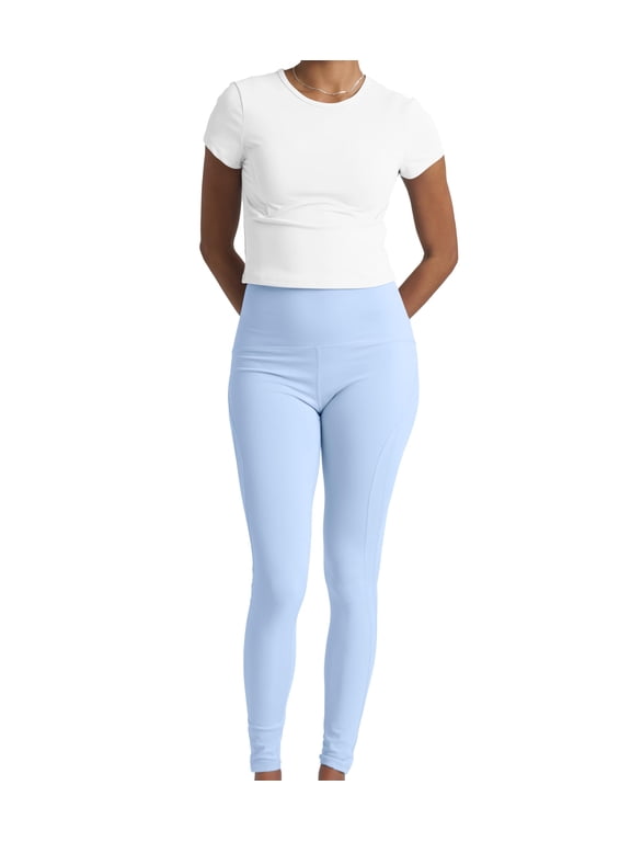 Two Piece Workout Set for Women High Waist Leggings and Short Sleeve Athletic Tops Matching Pilates Gym Sets Yoga Outfits