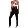 thumbnail image 1 of Two Piece Workout Set for Women High Waist Leggings and Strappy Sports Criss-Cross Bra, Black & Blossom / Medium, 1 of 1