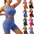 thumbnail image 1 of Two Piece Workout Sets For Women Tank Top Matching High Waist Booty Lifting Shorts Gym Yoga Active Wear Outfits,Quick Dry(Orange,S), 1 of 5