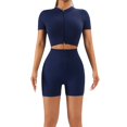 thumbnail image 1 of Two Piece Workout Sets for Women Workout Sets for Women Summer Outfits Running Set Cute Workout Sets Active Sets Double Layer Sports Bra Pilates Outfit Lounge Set Gym Sets, 1 of 4