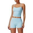 thumbnail image 1 of Two Piece Workout Sets for Women Sports Bra Tank Top High Waist Booty Lifting Shorts Gym Yoga Active Wear Outfits, 1 of 10
