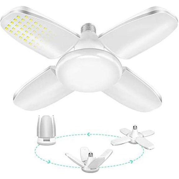 Two Pieces LED Garage Light,60W 6000LM E27 Workshop Lamps,Malleable LED Ceiling Light,LED Work Light Bulb 6000K for Workshop Barn Warehouse
