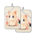 thumbnail image 1 of Two Pieces Of Square Heat Insulation Pad Oven Mitts 7x9.8 Inch Oven Microwave Kitchen Cooking Baking A Cartoon Orange Cat, 1 of 7