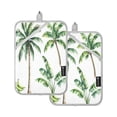 thumbnail image 1 of Two Pieces Of Square Heat Insulation Pad Oven Mitts 7x9.8 Inch Oven Microwave Kitchen Cooking Baking Beautiful Palm Trees, 1 of 7