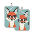 thumbnail image 1 of Two Pieces Of Square Heat Insulation Pad Oven Mitts 7x9.8 Inch Oven Microwave Kitchen Cooking Baking Cartoon Beautiful Fox, 1 of 7