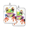 thumbnail image 1 of Two Pieces Of Square Heat Insulation Pad Oven Mitts 7x9.8 Inch Oven Microwave Kitchen Cooking Baking Cartoon Cute Frog, 1 of 7