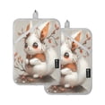 thumbnail image 1 of Two Pieces Of Square Heat Insulation Pad Oven Mitts 7x9.8 Inch Oven Microwave Kitchen Cooking Baking Little Rabbit, 1 of 7