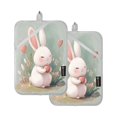 thumbnail image 1 of Two Pieces Of Square Heat Insulation Pad Oven Mitts 7x9.8 Inch Oven Microwave Kitchen Cooking Baking Lovely Cartoon Bunny, 1 of 7