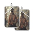 thumbnail image 1 of Two Pieces Of Square Heat Insulation Pad Oven Mitts 7x9.8 Inch Oven Microwave Kitchen Cooking Baking Steampunk Man, 1 of 7