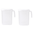 thumbnail image 1 of Two Pieces Plastic Cold Water Kettle With Lid 1.8L Food Grade Pitcher For Lemonade Iced Tea Juice Beverage Fridge Carafe 7.7 X 5.1 X 3.9 In, 1 of 7